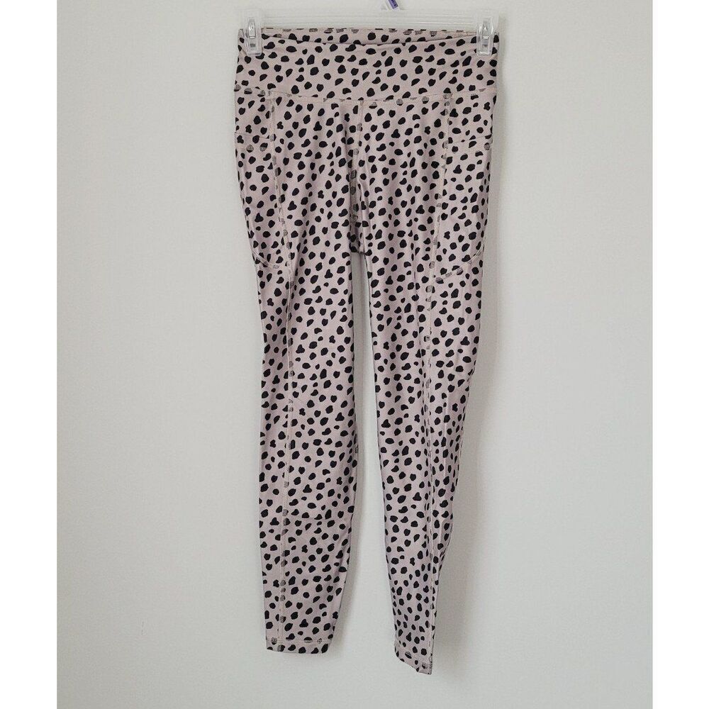 Gilly Hicks Animal Printed Spotted Leggings in Black & Tan Size Medium